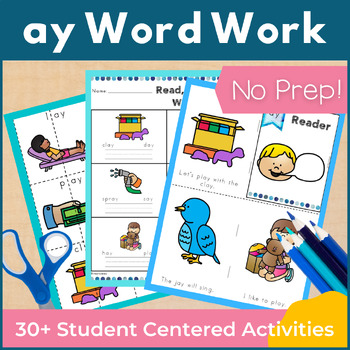 Preview of ay Word Family Word Work and Activities - Long A Word Work