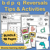 Get the p & q,  b & d Reversal Posters, Worksheets, Tips, 