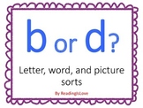 b or d? Cut and Glue Sorting Activities