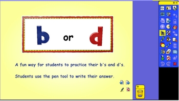 Preview of b or d Flipchart for Activboard or Smartboards