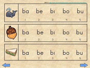 Preview of ba be bi bo bu  silabas iniciales