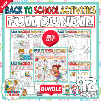 Preview of back to school activities - full back to school fun activities for kids