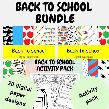 Preview of back to school bundle digital paper worksheets summer reflection posters