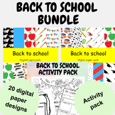 back to school bundle digital paper worksheets summer refl