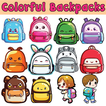 Backpack Cliparts, Back to School Bag Clip Arts