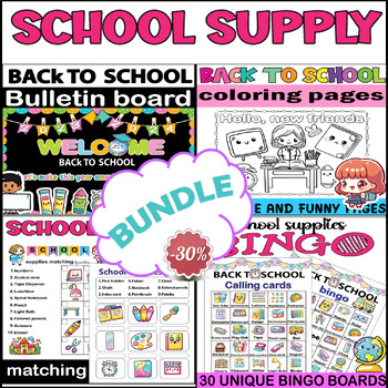 Preview of back to school night bundle/ coloring + games + classroom decors scholl supplies