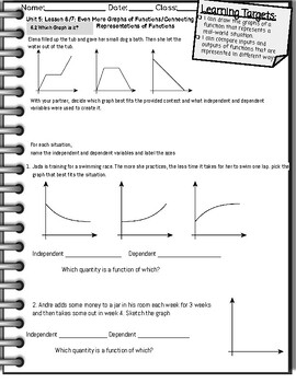 Preview of Based on IM Grade 8 Math™,  unit 5 lessons 6/7 guided notes