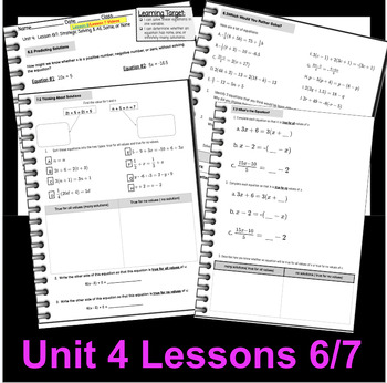 Preview of Based on IM Grade 8 Math™,  unit 6/7 guided notes