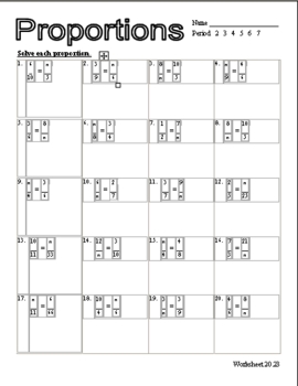 basic proportion worksheet by Stone | Teachers Pay Teachers