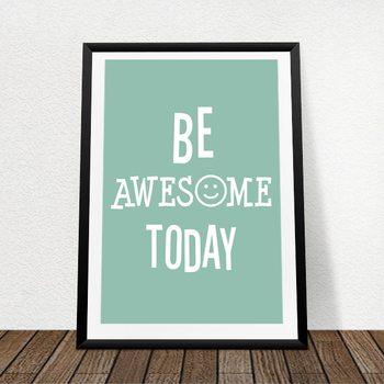 Preview of be awsome printable - green backround - for you poster -Typography design