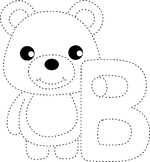 bear dotted line practice draw cartoon doodle kawaii anime