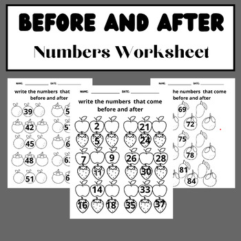 Preview of Before and After  Numbers Worksheet