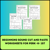 beginning sound cut and paste worksheets for perk -k- 1st