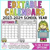 Editable Calendars 2021-2022 | Behavior Calendars