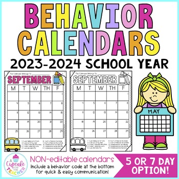 Preview of Behavior Calendars With Codes 2023-2024 and FREE Updates!