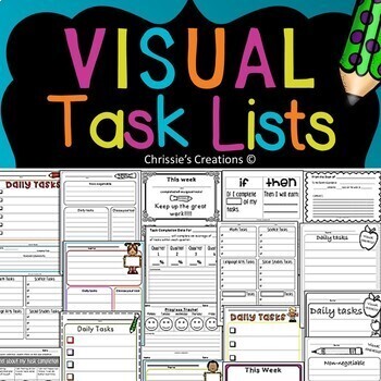 Preview of Daily Visual Task Checklists for Organization