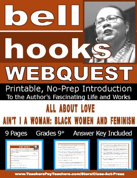 Preview of bell hooks Webquest: Printable Worksheets for the Famous American Poet