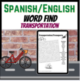 Spanish & English Bilingual Transportation/Transporte Word Search
