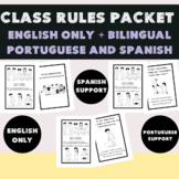bilingual class rules expectations coloring w/ Portuguese/
