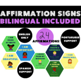 bilingual classroom decor | positive affirmations | Portug