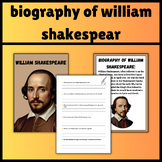 biography of william shakespear with accompanying question