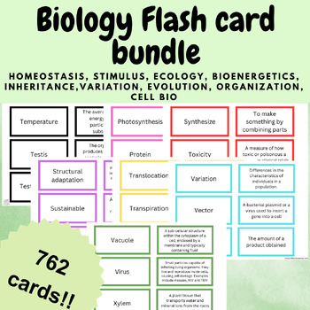 Preview of biology card sort full bundle 762 cards! cells homeostasis immune systems