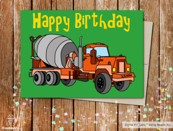 Preview of birthday card for boy, printable birthday cards , Cement card
