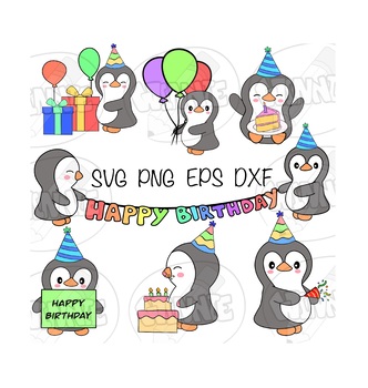 happy birthday penguin clip art
