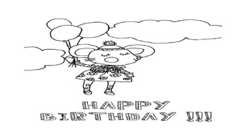 Preview of birthday coloring book for kids