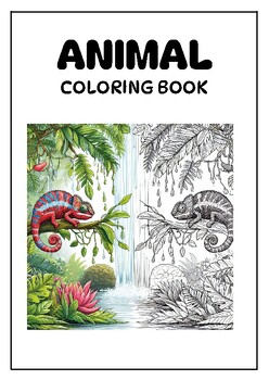 Preview of black and white minimalist animal coloring book