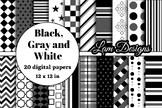 black gray and white digital papers