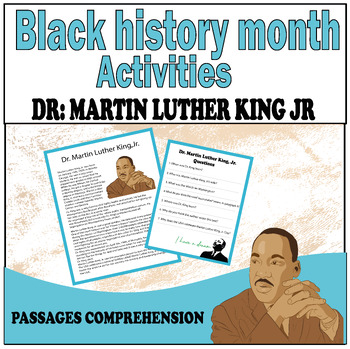 Preview of black history month ACTIVITIES MLK reading comprehension BIOGRAPHIES PASSAGE