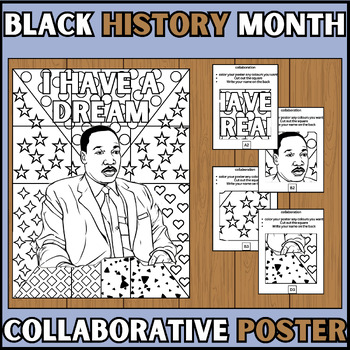 Preview of black history month Collaborative Poster Coloring page | martin luther king jr.