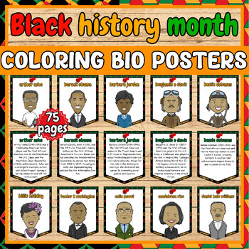 Preview of black history month black Leaders biography posters-bulletin board decoration