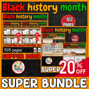Preview of black history month bulletin board-Activities-worksheets ultimate super bundle