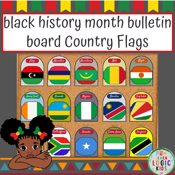 Preview of black history month bulletin board African Country Flags