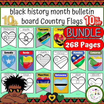Preview of black history month bulletin board | African Country Flags Bundle