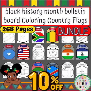 Preview of black history month bulletin board | African Country Flags Bundle