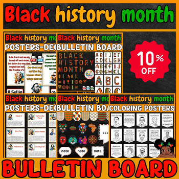 Preview of black history month bulletin board Bundle | classroom decoration posters-clipart