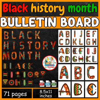 Preview of black history month bulletin board | alphabet-styles classroom décor clipart's