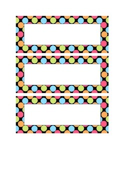 Blank Polka Dot Classroom Labels By Kari DeMaster TPT