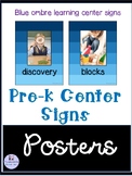 blue ombre learning center signs