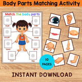body parts matching activities Toddler Human Body End of Y