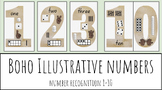 boho illustrative numbers 1 to 10