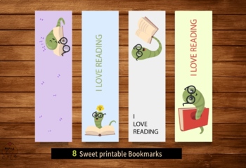 Preview of bookmarks for kids, Bookmarks Template, Printable BOOKMARKS, CUTE bookmarks