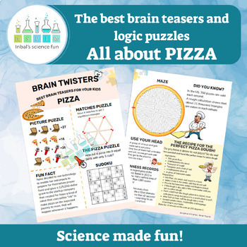 Preview of Brain twisters - The best brain teasers and logic puzzles - All about PIZZA