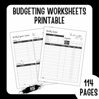 Preview of budgeting worksheets printable - budgeting workbook