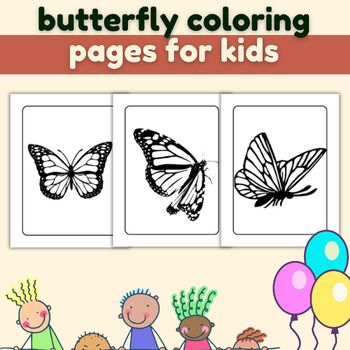 Preview of Butterfly coloring pages for kids-Spring Theme Coloring Pages For PreK