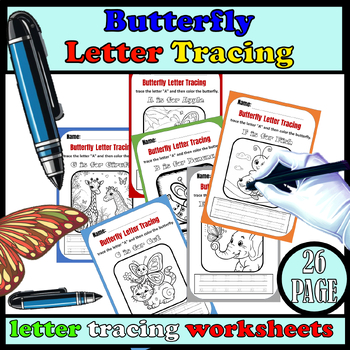 Preview of butterfly,letter tracing worksheets,end of the year activities prek
