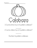 calabaza letras y silabas- pumpkin letters and syllables